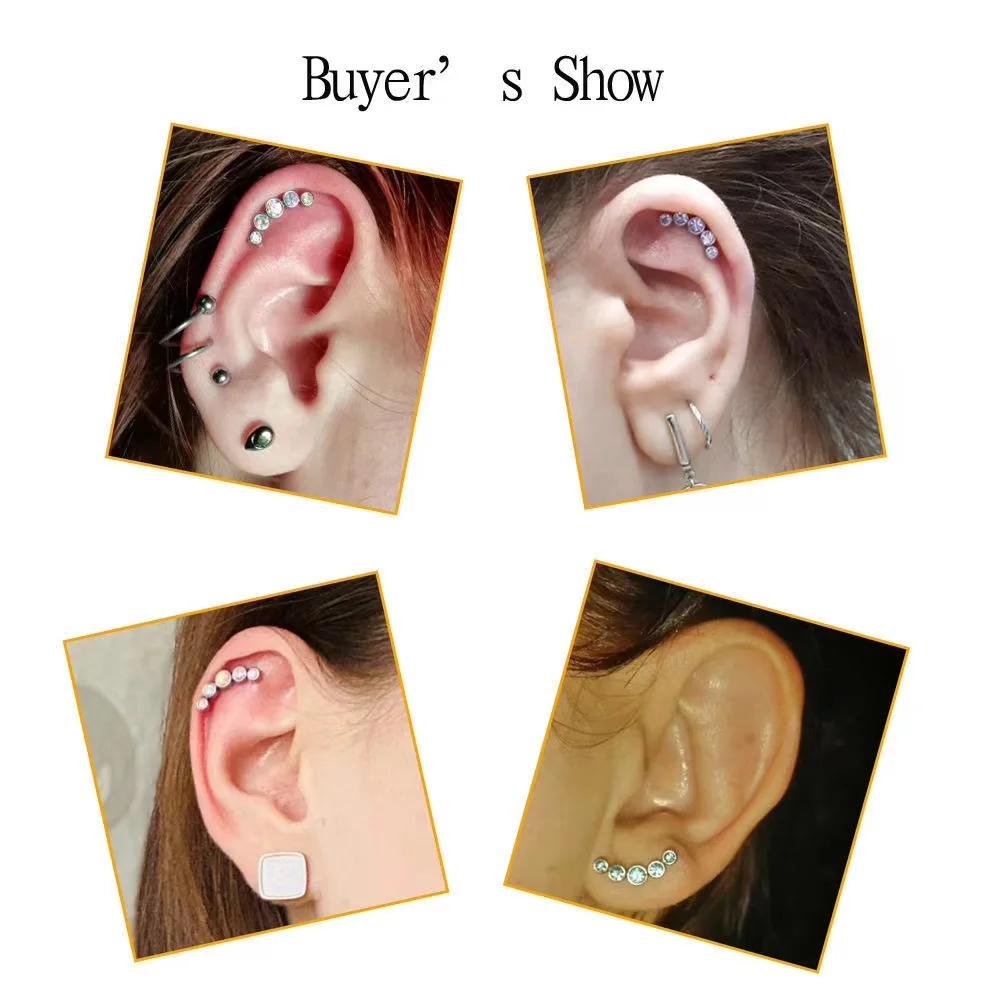 

Earrings for women 2022 luxury body piercing earrings set belly button ring G23 F136 helix no piercing earring Trend Jewelry