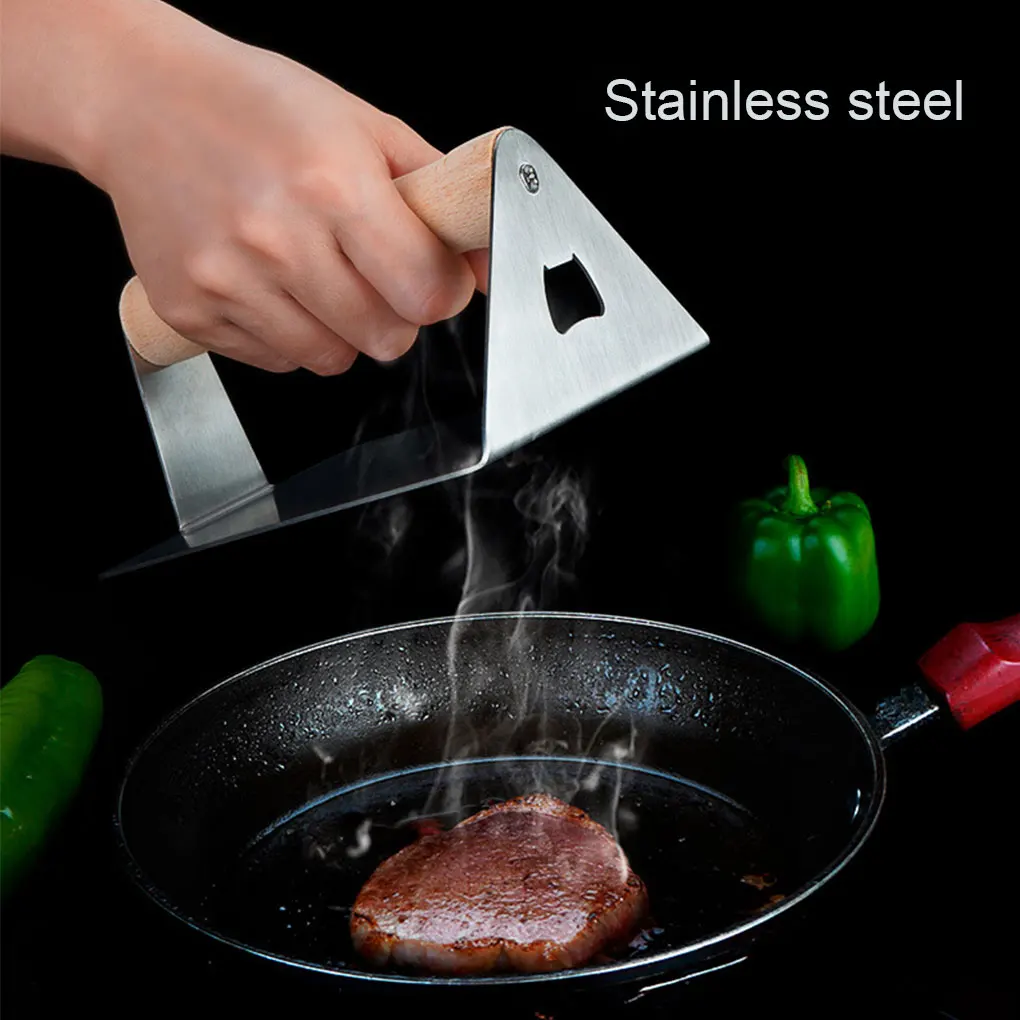 

Stainless Steel Bacon Press Handheld Burger Patty Meat Presser Cheeseburger Hamburger Maker Tool Restaurant Kitchen Cookware