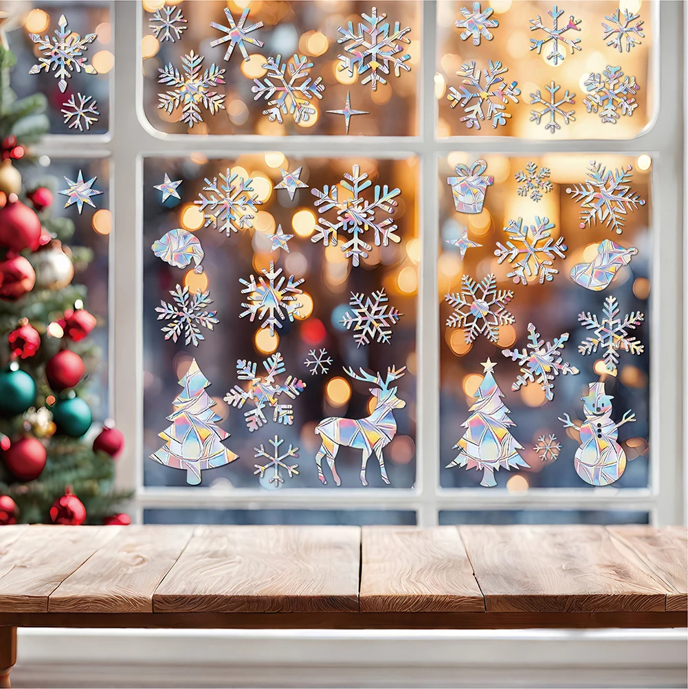 Яркие светоотражающие наклейки на окна Suncatcher в виде бабочки цветка животного