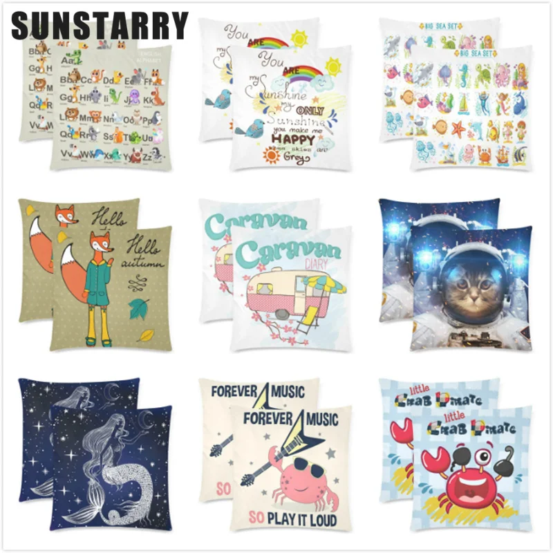 

Kid Room Decor Cushion Cover Cartoon Animal Crab Pig Space Cat Child Cushion Throw Pillow Case Home Decor Pillowcase Kussenhoes