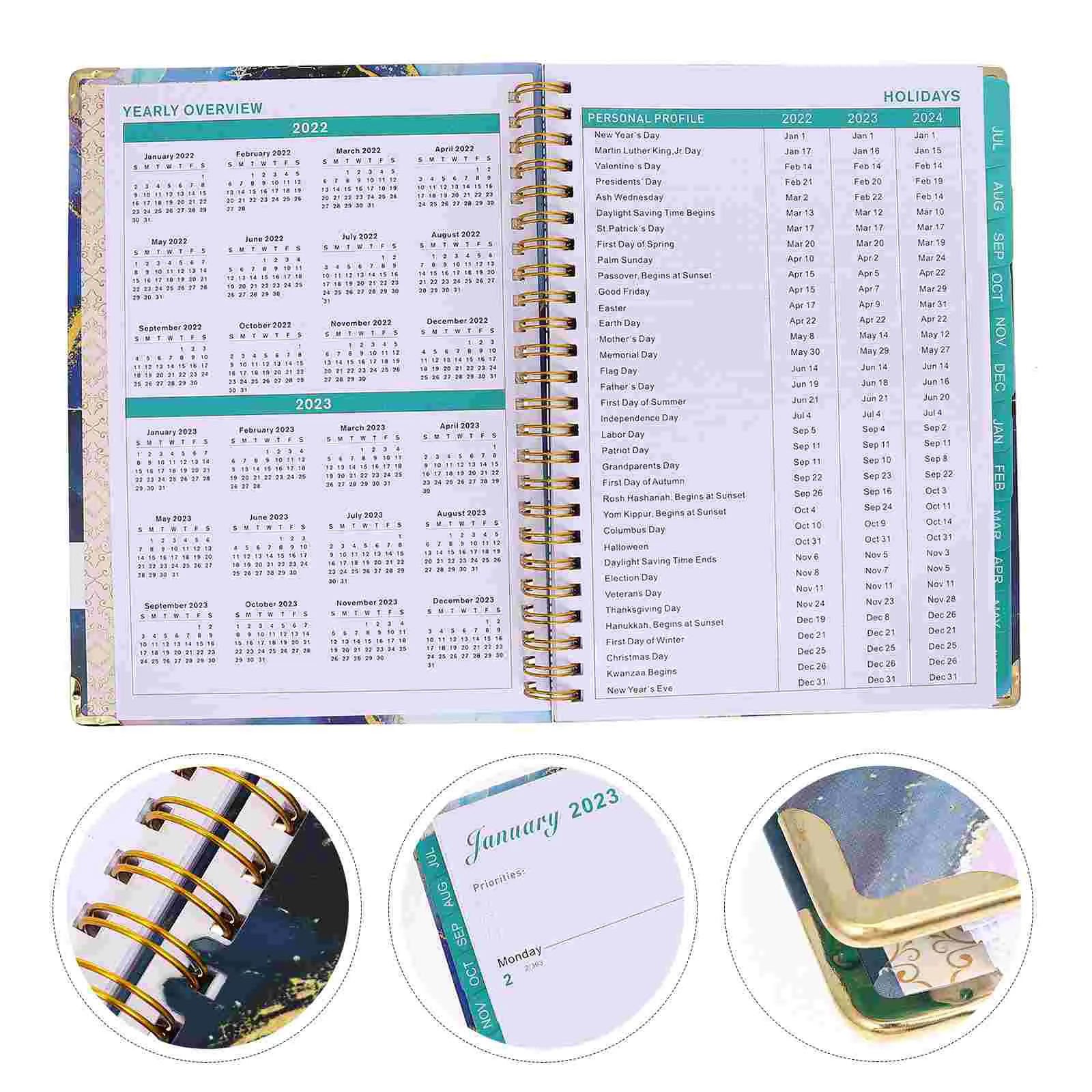 

English A5 Planner Book Fashion Academic Planner Coil Design Planner Management Planner