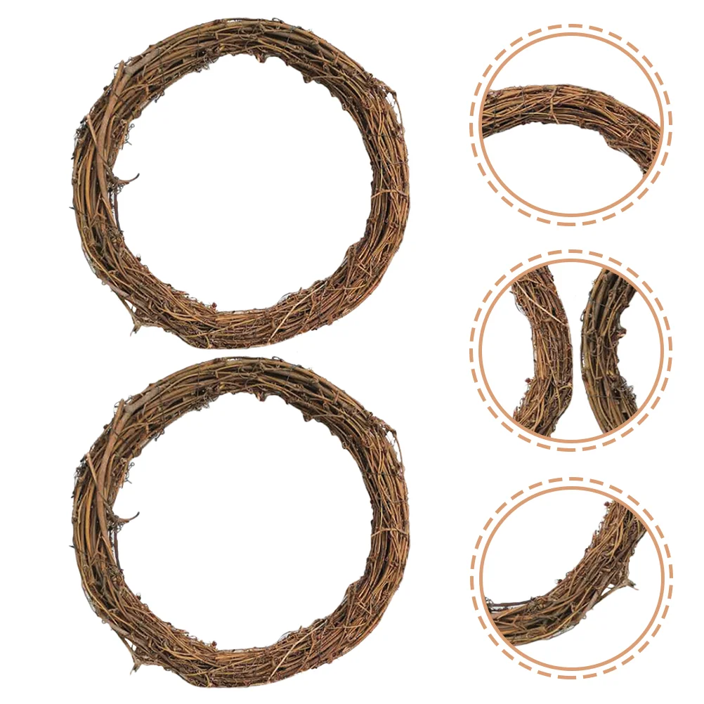 

16 Pcs Earth Vine Garland Flower Decor Wire Wreath Frame Circle Ring Natural Rattan DIY Making Garlands