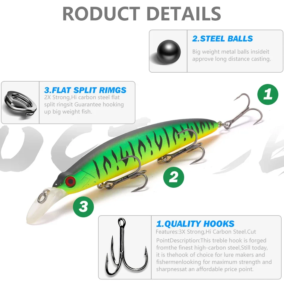 MOOKZZ 11 см/18 г Лучшие жесткие рыболовные приманки гольян высококачественные