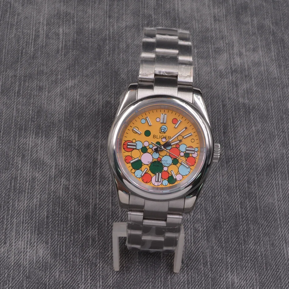 36 мм/39 мм Bliger NH35 мужские часы с автоматическим механизмом юбилейный браслет из