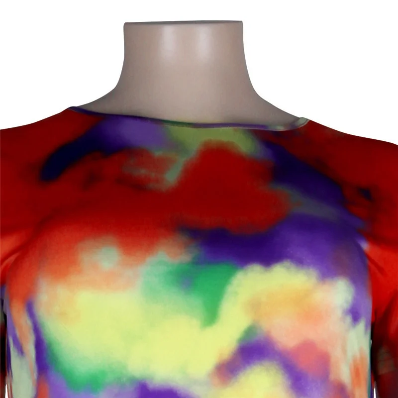 Plus Size Shorts Sets Women Summer Holiday Two Piece Suits Tie Dye Long Style Top Short Leggings Outfits Whol 3xl 4xl 5xl 6xl
