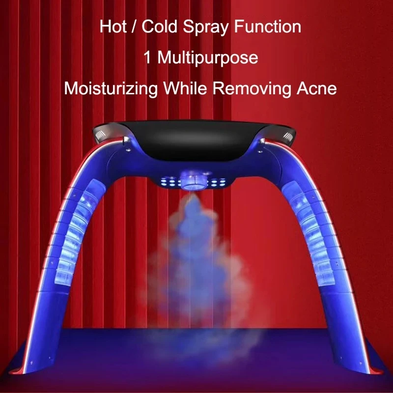 Moisturizing LED Mask Skin Rejuvenation Beauty Device NEW 7in1 PDT Hot Cold Spray Color Photon Oxygen Injection