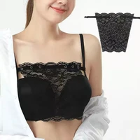 women quick easy clip on lace mock waist bra insert wrapped breast tube tops cover up camisole lace underwear bralette top