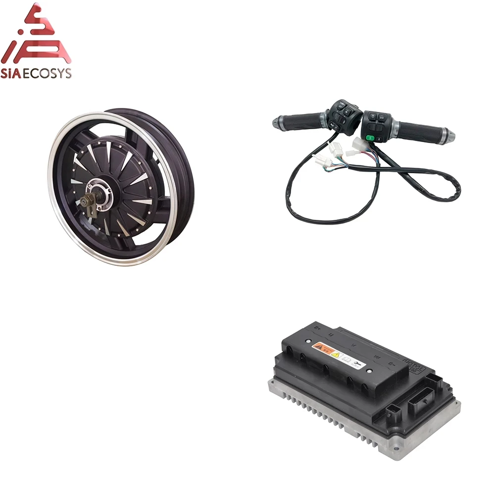 

QSMOTOR 72V 90kph 16X3.5inch 3000W V1.2 BLDC Hub Motor Kits Electric Power Train With Motor Controller For Electric Motocycle
