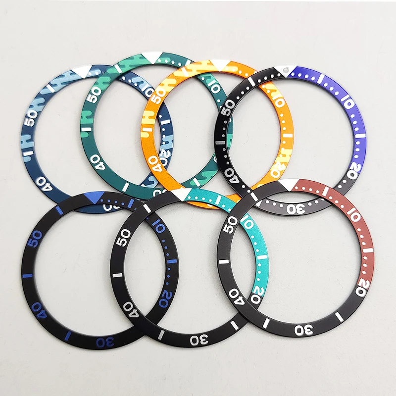 

38mm SKX007 Flat Watch bezel insert Fit for Seiko SKX007 SKX009 SKX011 SKX171 SRPD Watch Case Spare Parts Aluminum bezel Ring