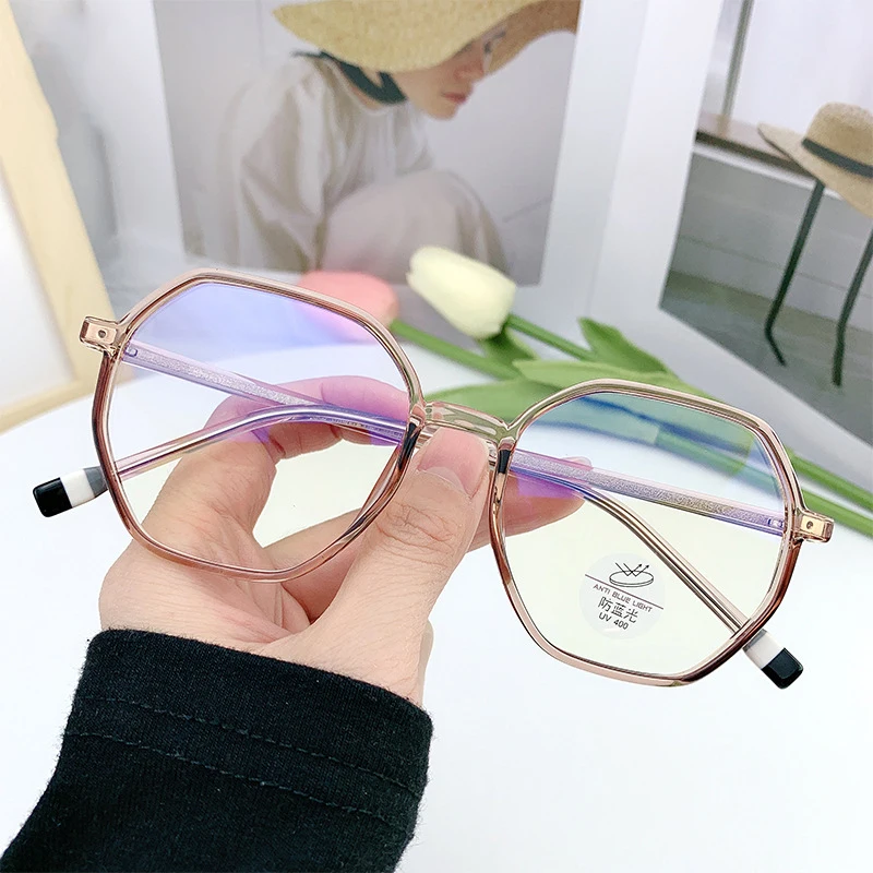 46998 пластиковые титановые многоугольные очки в оправе анти-синие компьютерные