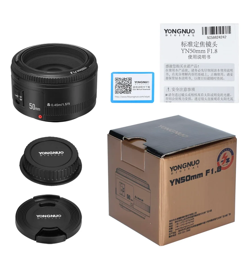 Объектив YONGNUO YN50 мм F1.8 YN EF F1.8II 50 f/1 8 Автофокус апертура AF камера для Canon EOS 60D 70D 5D2 5D3