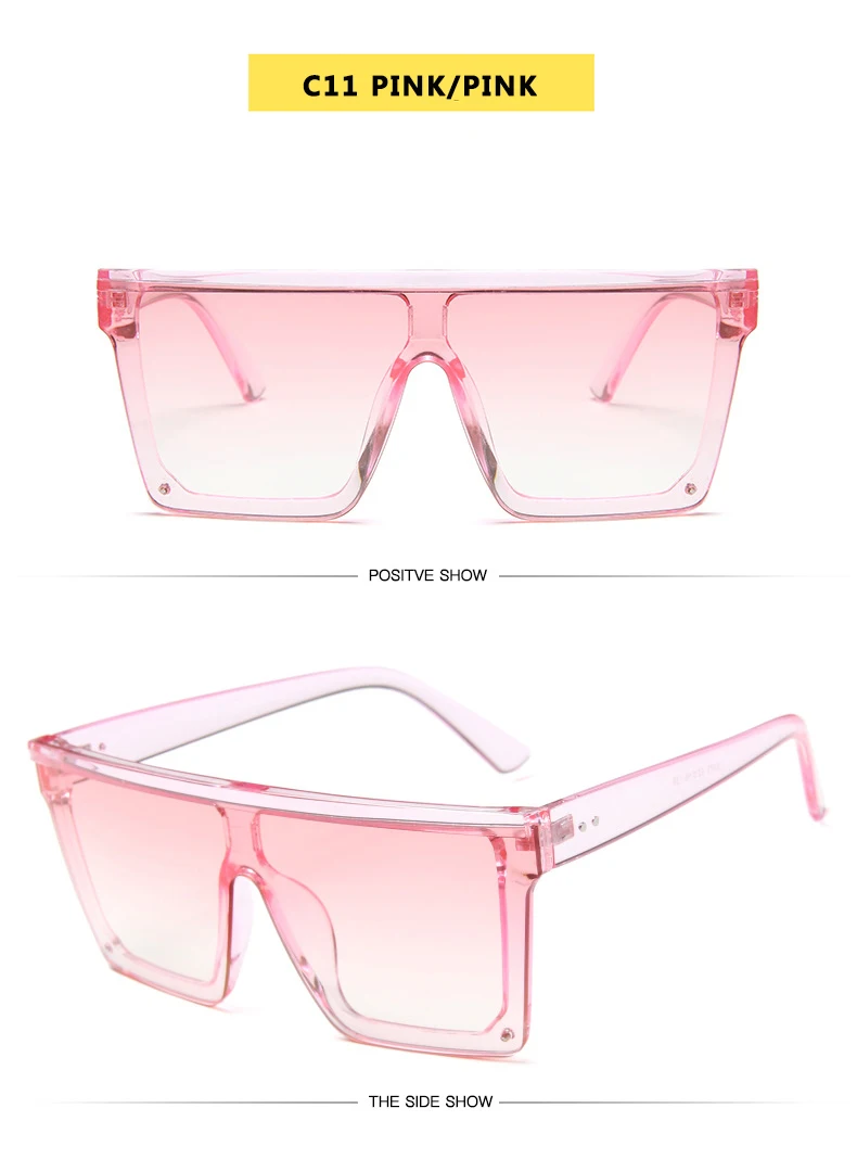 

2022 Vintage Flat Top Sunglasses Mens Brand Black Square Tone Gradient Sunglasses for Men and Women