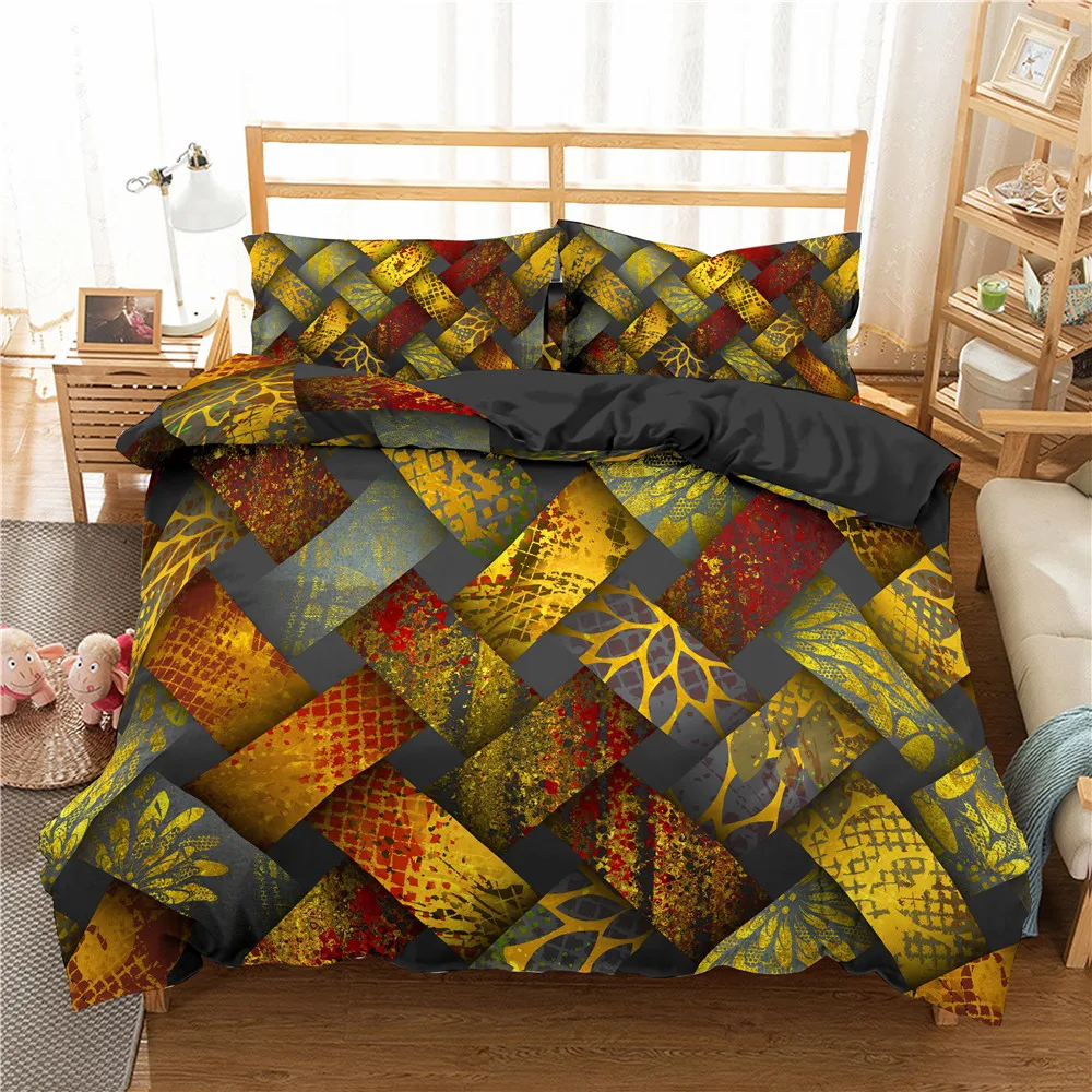 

Modern Abstract Stripe Bedding Set 2/3pcs Full Size 3D Weave Pattern Quilt/Comforter Cover For Teen Kid All Seasons Home Textile