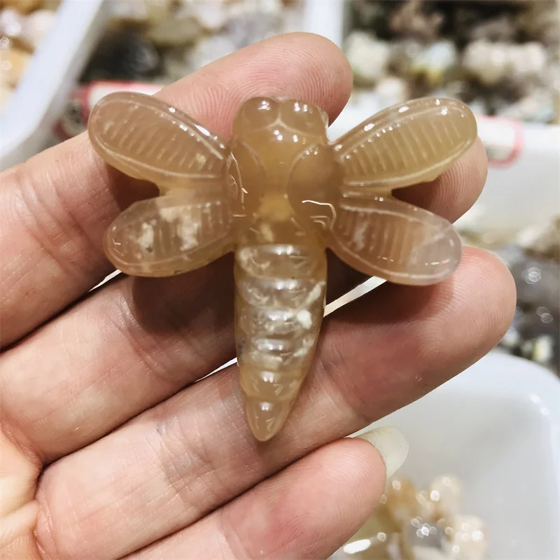 

1 шт. натуральный полированный кристалл, цветок вишни, агат, стрекоза, статуэтка, цветок, агат, животное, фотоподарок