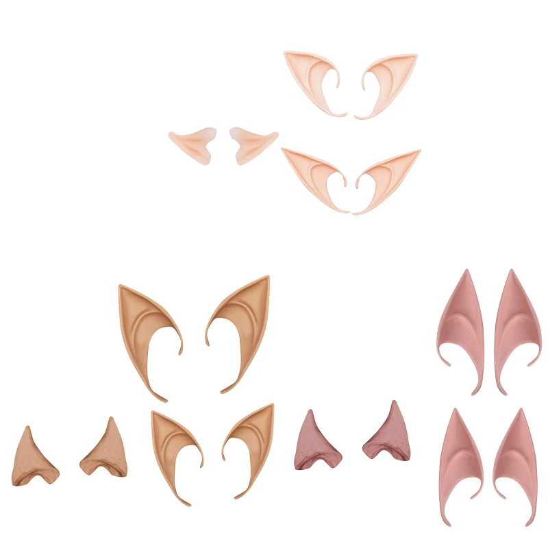 

3 Pairs Funny Latex Elf Ears Simulation Soft False Pointed Ears Elf Ears Decoration Costumes for Carnivals Cosplay