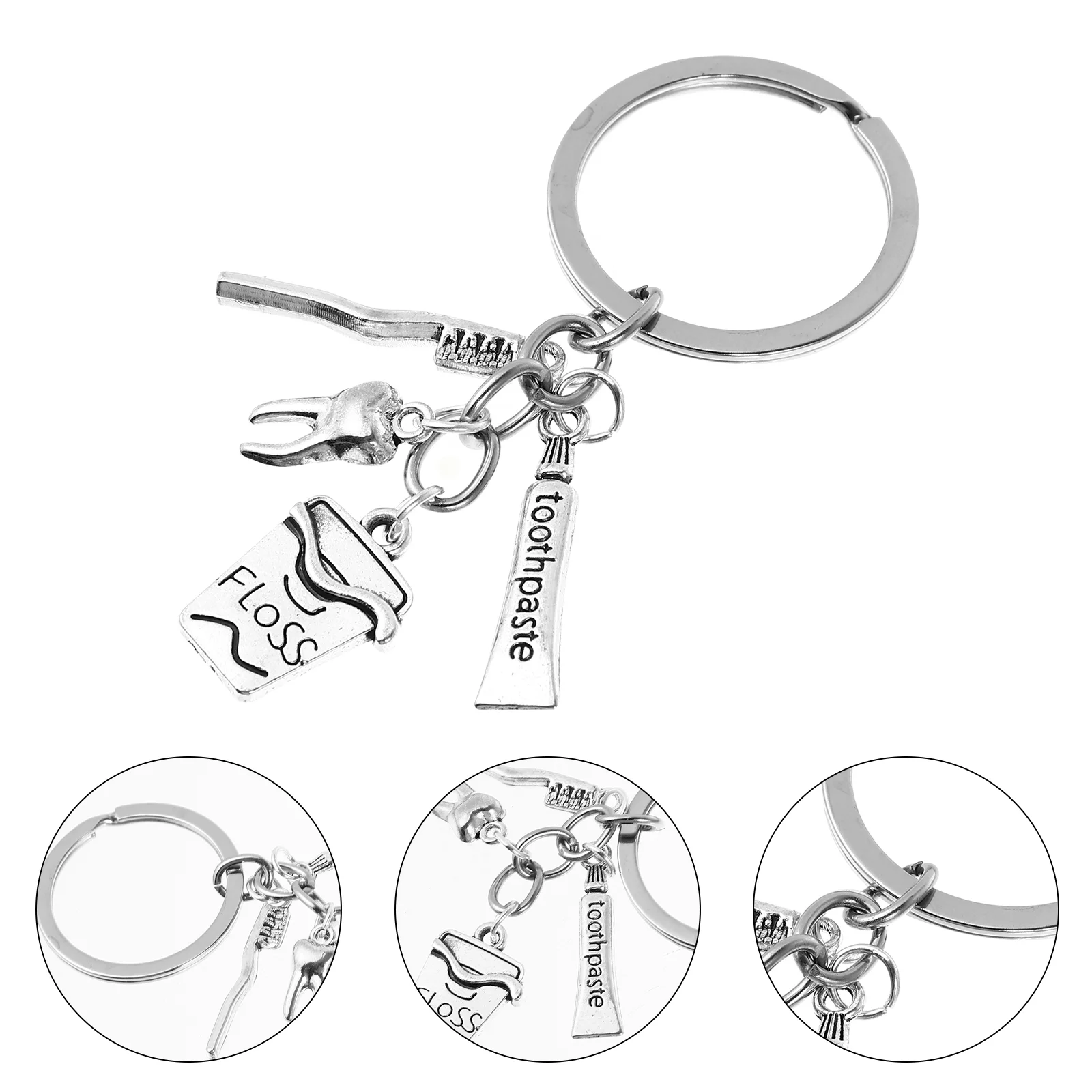 

Keychain Gift Key Dentist Keyring Tooth Toothpaste Hygienist Ring Jewelry Assistant Chain Charm Graduation Gifts Pendant Floss