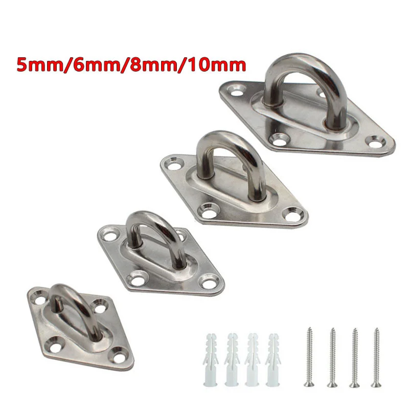 

304/316 Stainless Steel Ceiling Wall Mount Hook Heavy Duty Anchor Eye Plate For Boat Yoga Swings Hammocks Full Welding