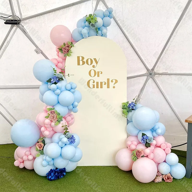 

115pc Pastel Balloon Garland Arch Kit Blue Pink Wedding Balloons Boho Bridal Shower 1st Birthday Baby Shower Gender Reveal Decor