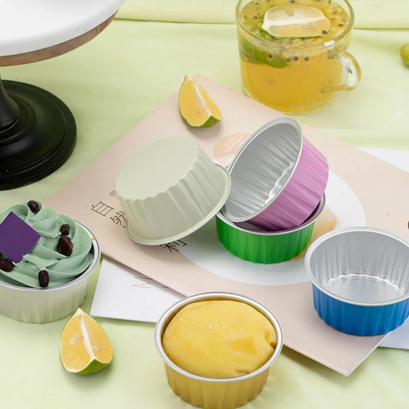 Pаспродажа 50 шт., одноразовые десертные чашки из алюминиевой фольги, 125 мл