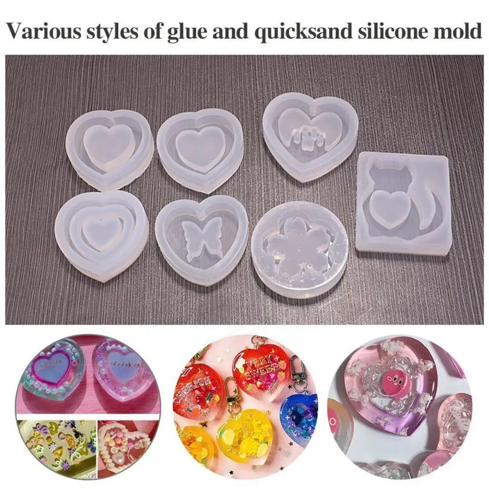 

1pc Silicone Love Heart Dog Paw Blossom Mould Epoxy Resin Casting Keychain Silicone Mold Tool Diy Making Quic P8i0