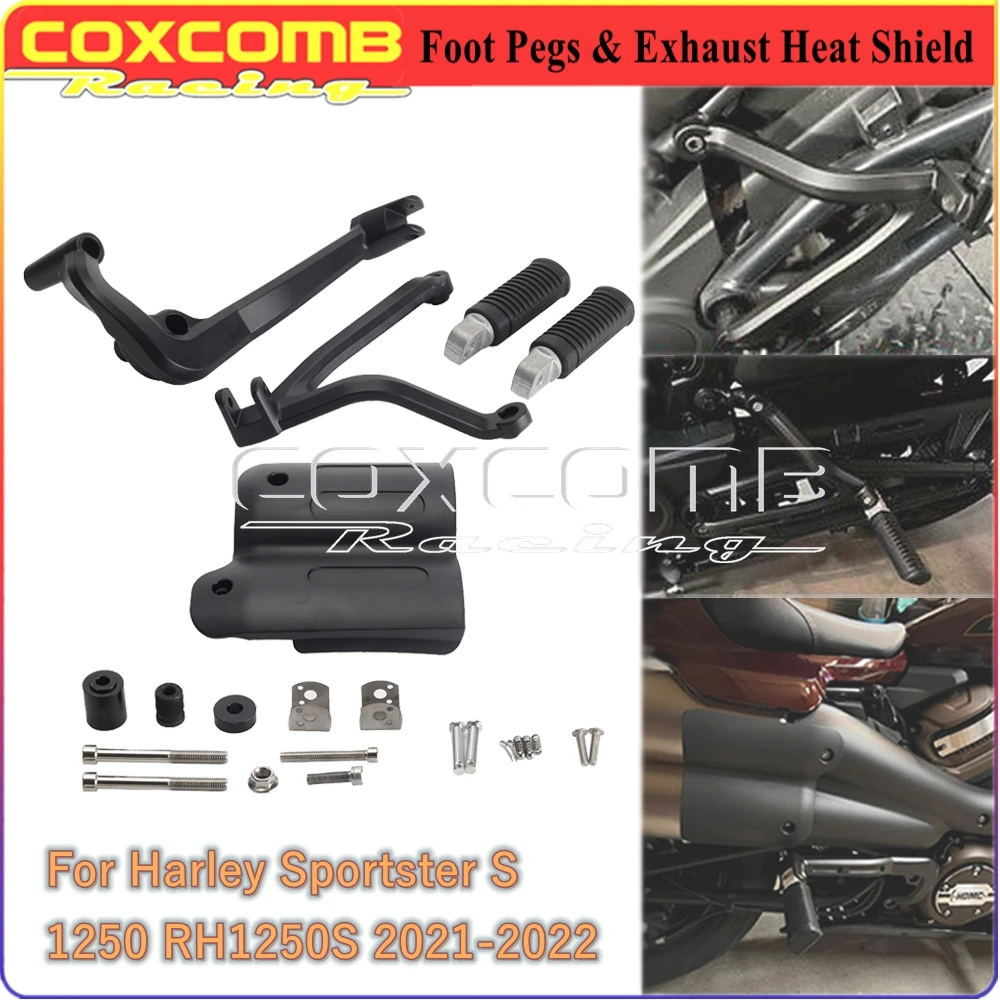 

Motorcycle Rear Passenger Exhaust Pipe Heat Insulation Cover Footpeg Bracket Footrests For Harley Sportster S 1250 RH1250S 21-22