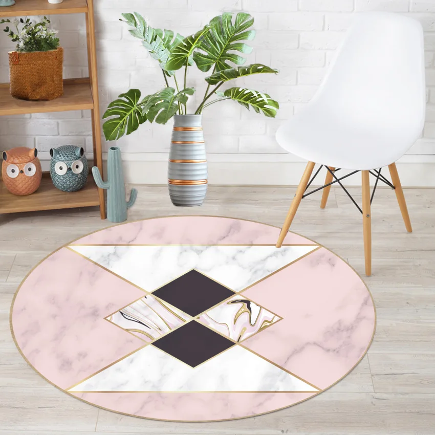 

New Minimalist Circular Carpet Hanging Basket Chair Floor Mat, Study Computer Chair Swivel Chair Mat Living Room Bedroom Carpet