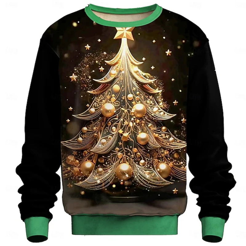 Christmas Hoodie For Men Boys 3D Football Pattern Sweatshirt Y2k Harajuku Casual Sweater Pullover Oversize Unisex Tops