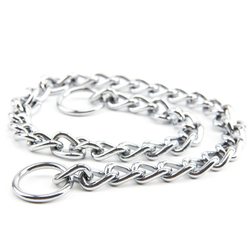 

Цепочка для собак из нержавеющей стали, металлическая Однорядная ошейник для средних питомцев, восемь узлов