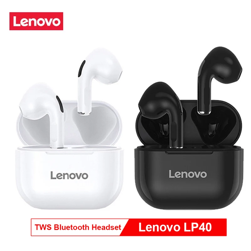 

100% Lenovo LP40 TWS Bluetooth 5.0 Earphones Wireless headphones Waterproof Earbuds Sport Headset Touch Control Dual Stereo Bass