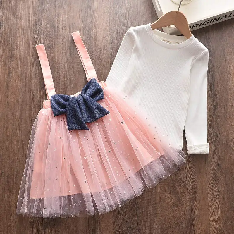 Осеннее платье для девочек Новинка клетчатое принцессы с длинными рукавами и