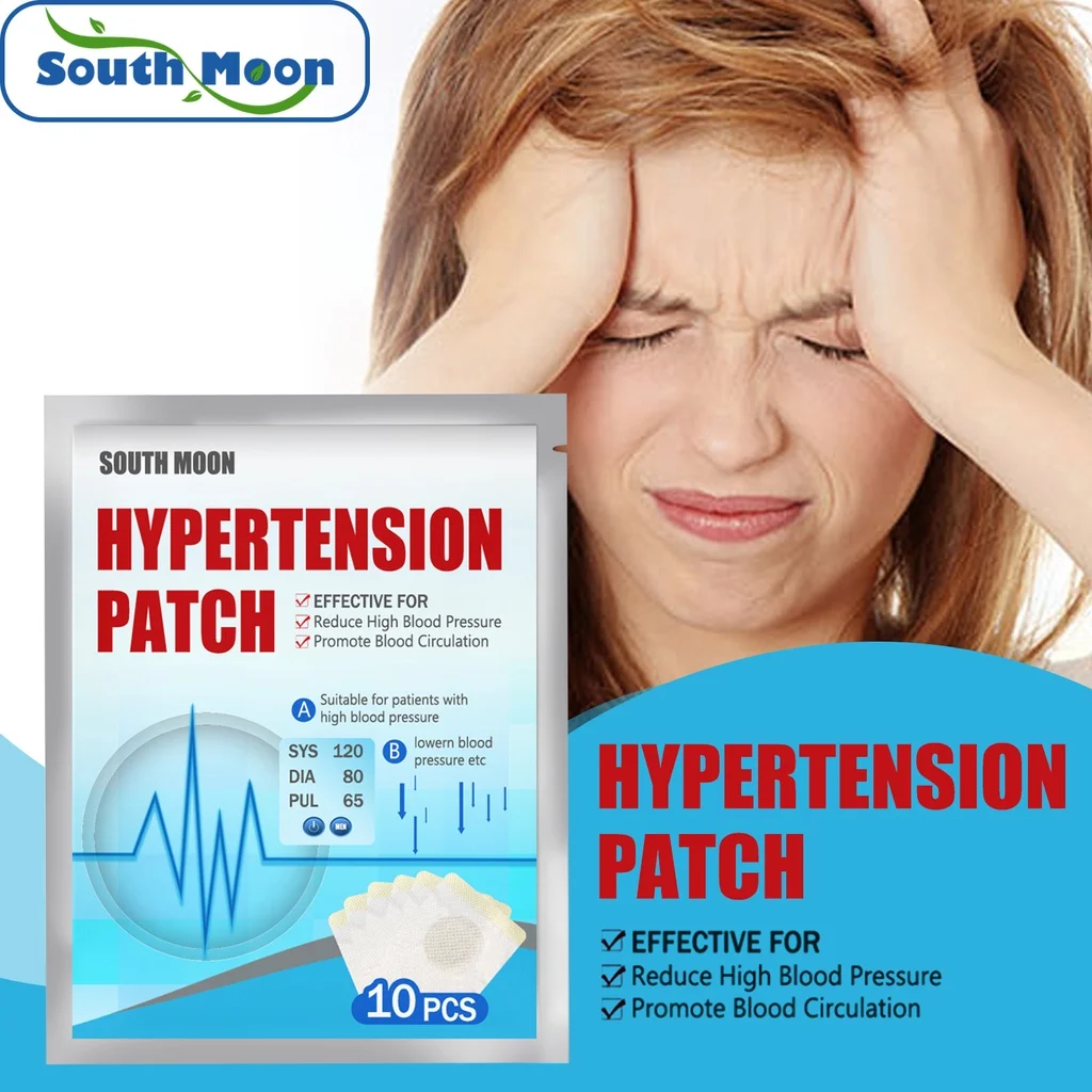 

South Moon High Blood Pressure Patch Hypertension Patch Control Clean Blood Vessel Reduce Sugar Diabetes Medicine Plaster 10pcs