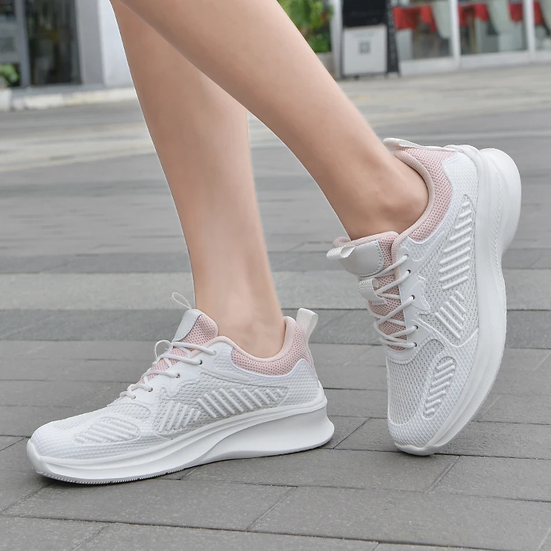 Women's Lightweight Running Shoes Daily Casual Women's Mesh Casual Sports Shoes Lace Up Girls' Outdoor Sports Running Shoes