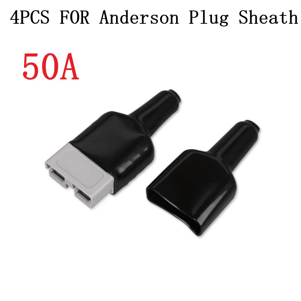 

4 PCS Plug Cover Waterproof 50A For Anderson Plug Connector Dustproof Cable Jacket Black For Caravan Solar Panel Hand Tools