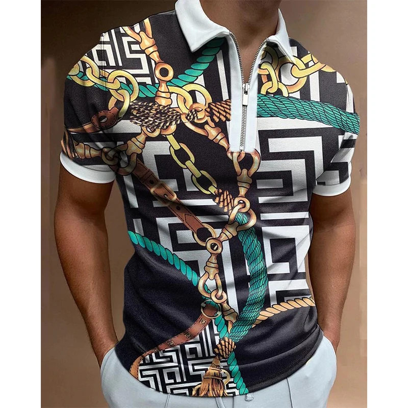 Рубашка-поло мужская с отложным воротником модная повседневная футболка на