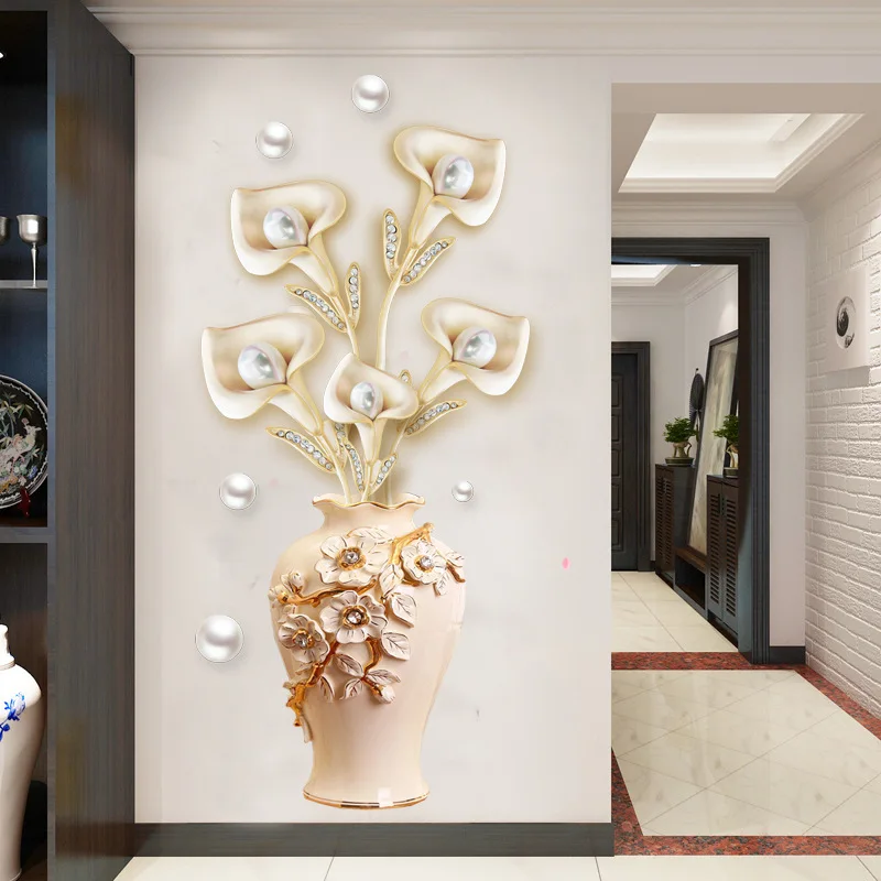

3D Vase Wallpaper Beauty Fridge Wall Sticker Teenager Living Room Bedroom Decoration Accessories Wall Decals Aesthetic Poster