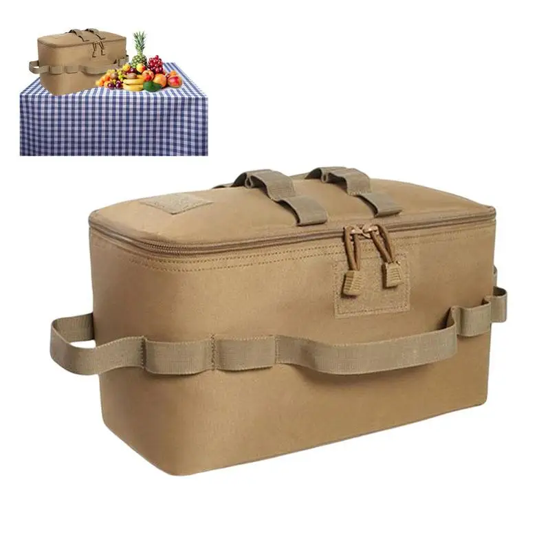 

Grill And Picnic Caddy Foldable Picnic Condiment Caddy BBQ Organizer For Outdoor Camping & Easy Carry Griddle Caddy For Utensils