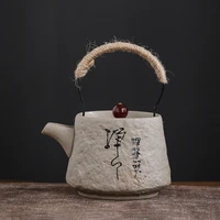 ceramic teapot small pottery tea pot handmade serving teapot vintage chinese japanese style tea kettle hot water boiling pot