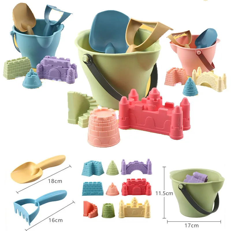 

Набор детских пляжных игрушек с песком, формы для замка, Пляжное ведро, Пляжная лопата, набор инструментов, песочница, игрушки для малышей, летняя уличная игра