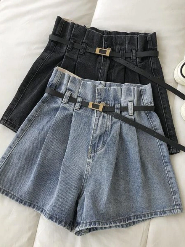 Shorts Jeans 2023 Summer Korean Style Fashion New In Outerwear High Waist Wide Leg Pants Women's Clothing Denim y2k Streetwear