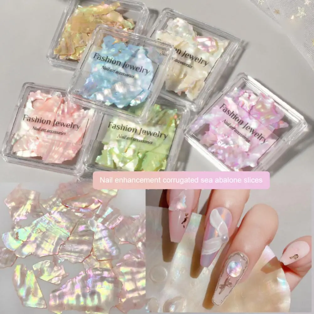 Irregular Colorful Seashells Aurora Gel Nail Polish Decor 3d Glitter Sea Shell Nail Charms Nail Supplies Nail Art Decoration