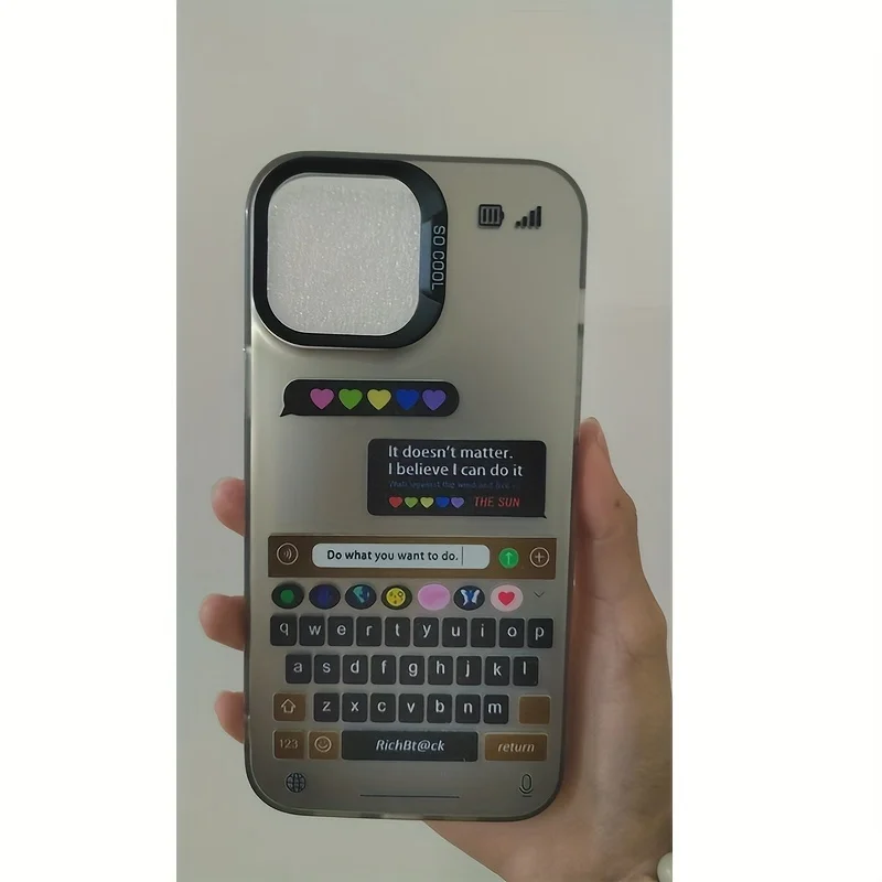Прозрачный черный чехол для iPhone с гальваническим покрытием и имитацией клавиатуры, с вдохновляющей цитатой, глянцевый, прозрачный (art.: 3920dc38acb5c) - 3920dc38acb5c