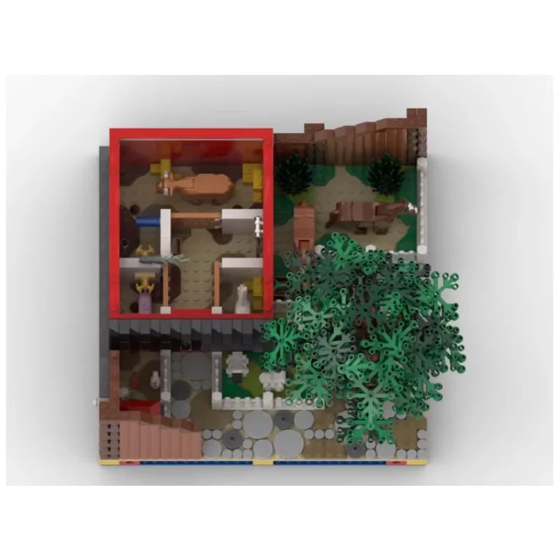 Набор модульных кирпичей Petting zoo MOC Ranch модель с видом на улицу комплект блоков для