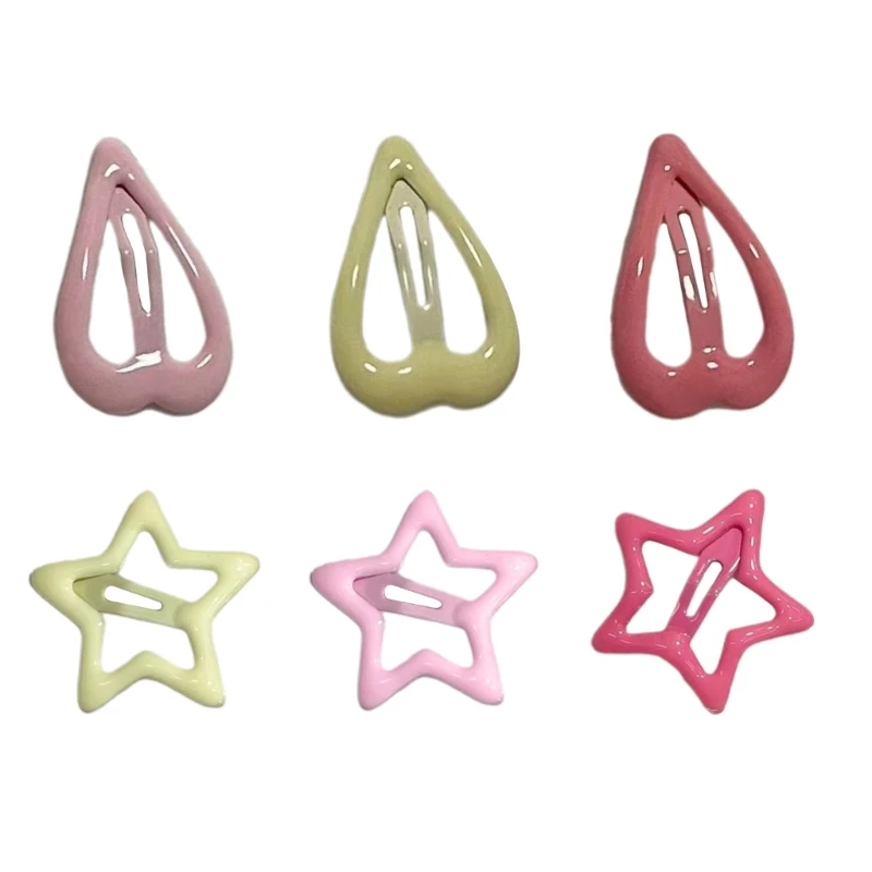 

Girls Snap Clips Candy Color Hair Barrettes Pentagram Hair Clips Baby Headdress