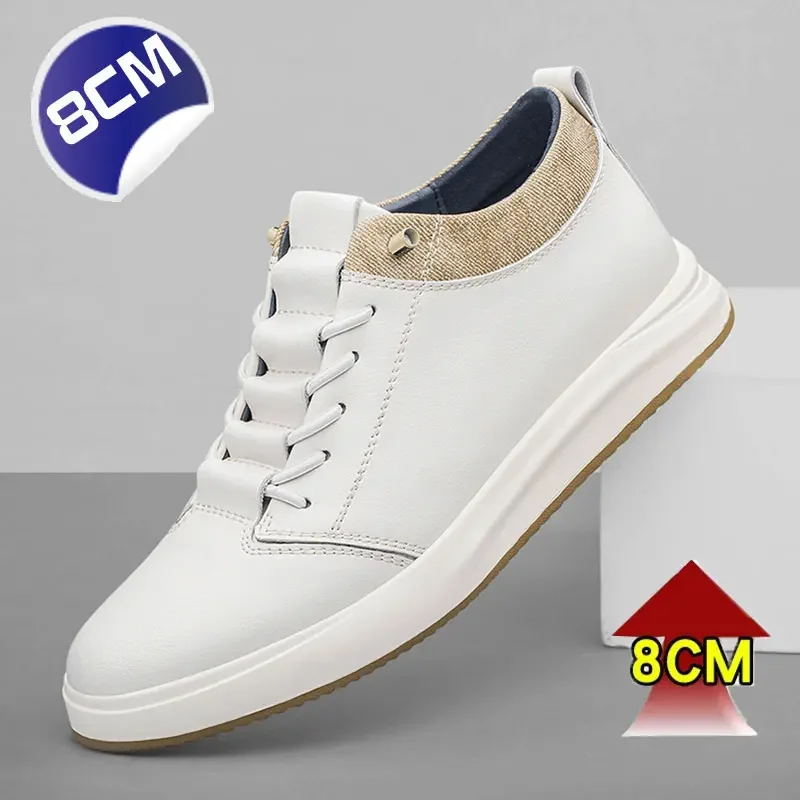 Кроссовки мужские из натуральной кожи увеличивающие рост дышащие Роскошные