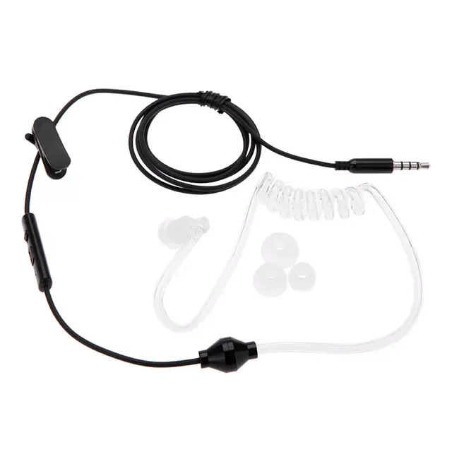 

2022 Radiation Protection Anti-Radiation FBI Headphones Air Tube Handsfree Earphone with Microphone Volume Control Ear Hook