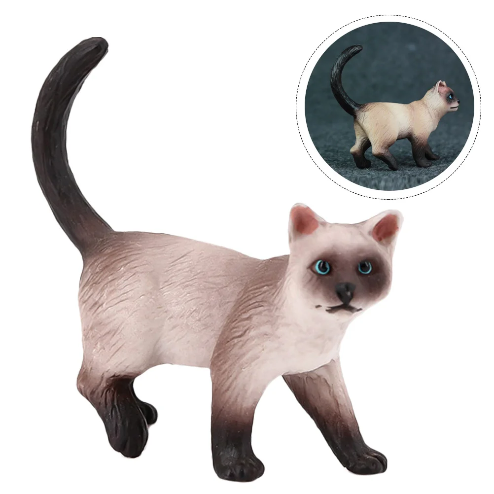 

Fairy Garden Animal Figure Siamese Cat Ornament Toy Kid Educational Model