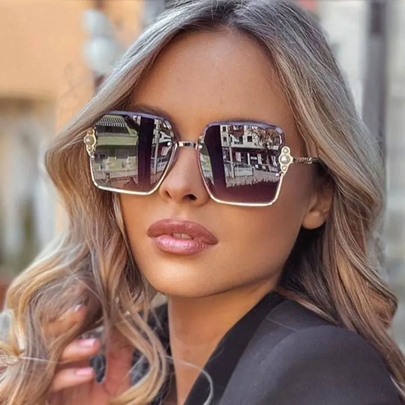 

Fashion Vintage Brand Design Small Rectangle Sunglasses Women Men Retro Cutting Lens Gradient Square Sun Glasses Female UV400