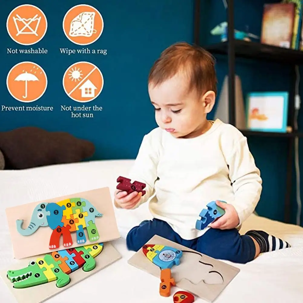 

Montessori Wooden Toddler Puzzles for Kids Montessori Toys for Toddlers 2 3 4 5 Years Old Top 3D Puzzle Educational Dinosau L7I2