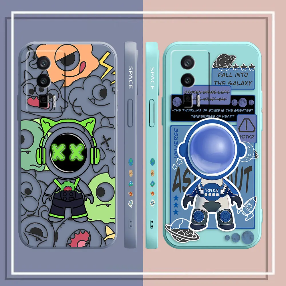 Case For Redmi K60E K60 K50 K40S K40 K30 K20 12C 10C 9A 9 8 10X 10A Pro 4G 5G Gaming Case Shell Astronaut FALL INTO THE GALAXY