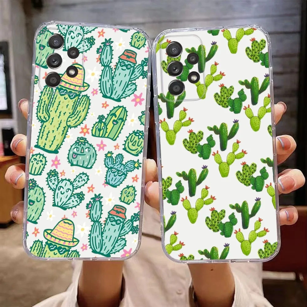 Летний чехол для телефона с изображением мультфильма Кактус Samsung Galaxy A71 70 52 51 40 31 A50